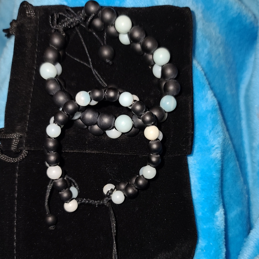 His and hers stone bracelets (set of 2)